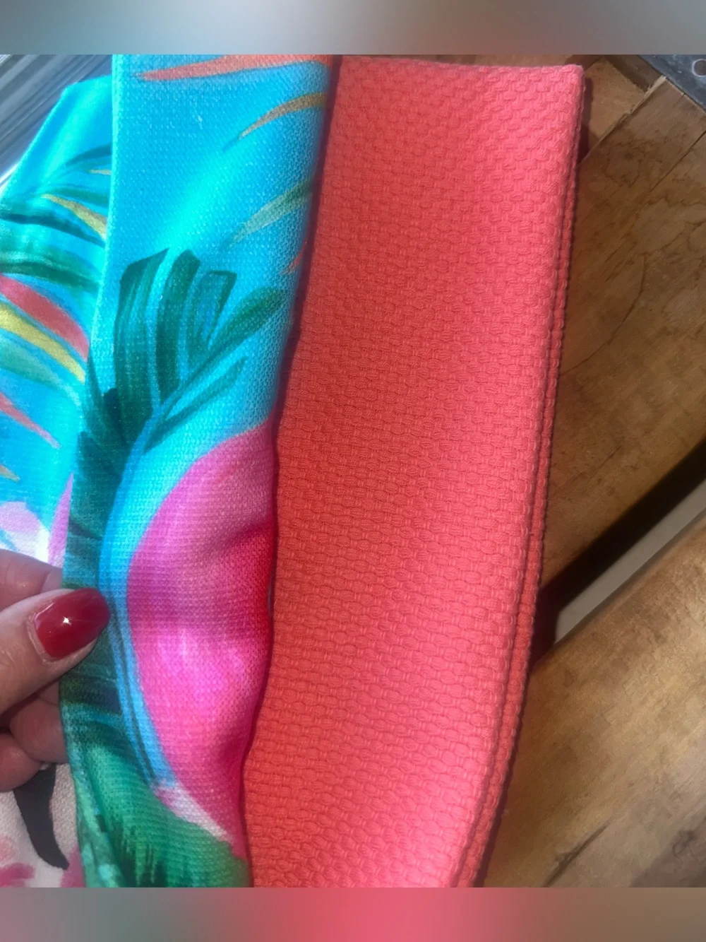 Pink Flamingo Tropical Kitchen Towel Set (2) - Picture 3 of 3